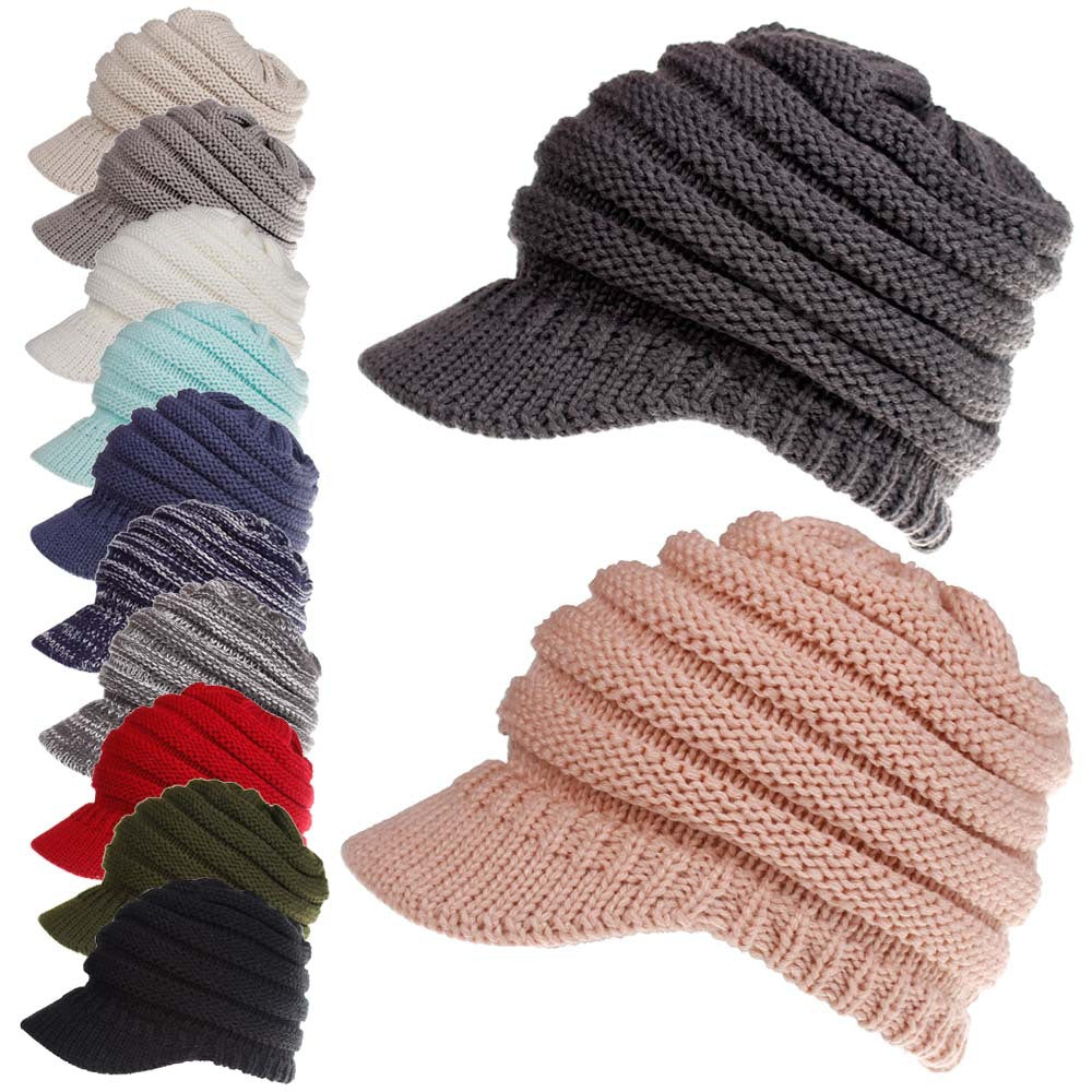 Cozy Knit Ponytail Beanies for Women: Autumn-Winter Warmth