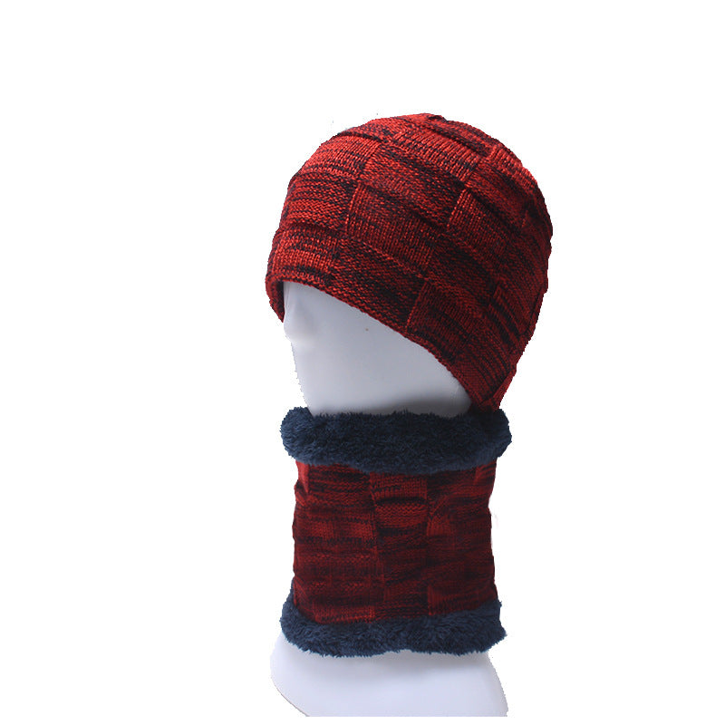 Velvet Knit Hat with Collar Set: Winter Warmth and Style