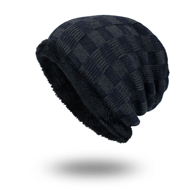 Contrast Color Knitted Wool Hat with Velvet Lining: Warm and Chic