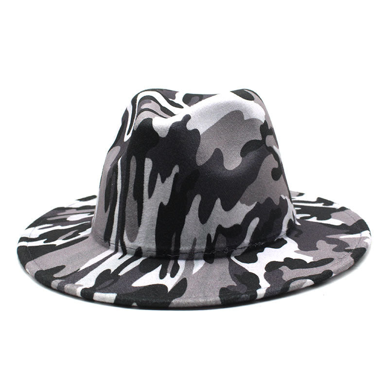 Cowboy Hat With Rolled Brim Striped Soft Woolen