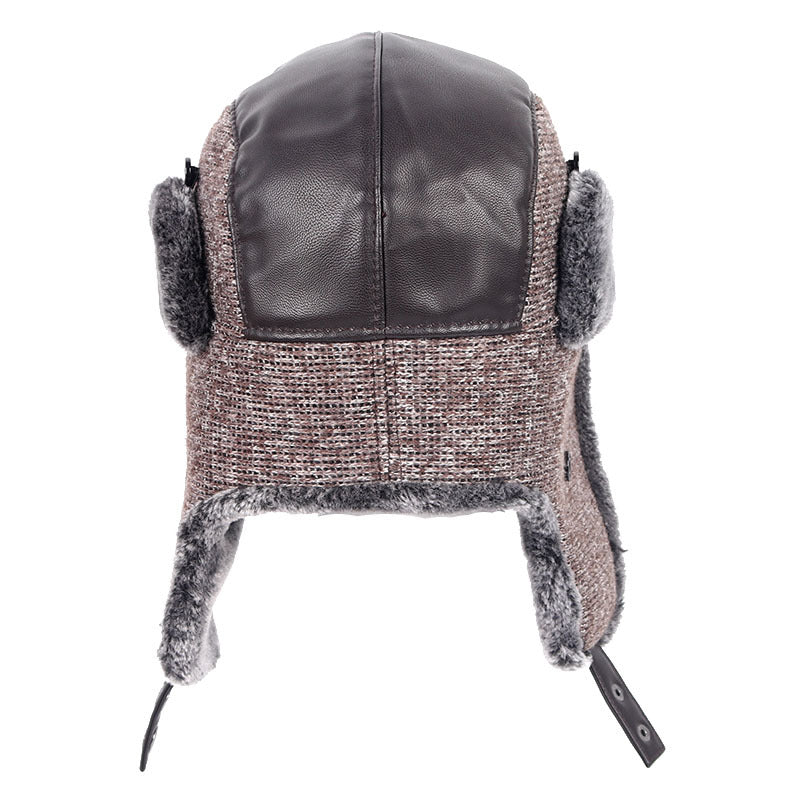 Elegance Enhanced: Velvet-Lined PU Leather Senior Hat for Unmatched Warmth and Style