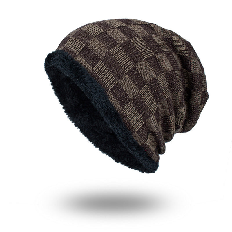 Contrast Color Knitted Wool Hat with Velvet Lining: Warm and Chic