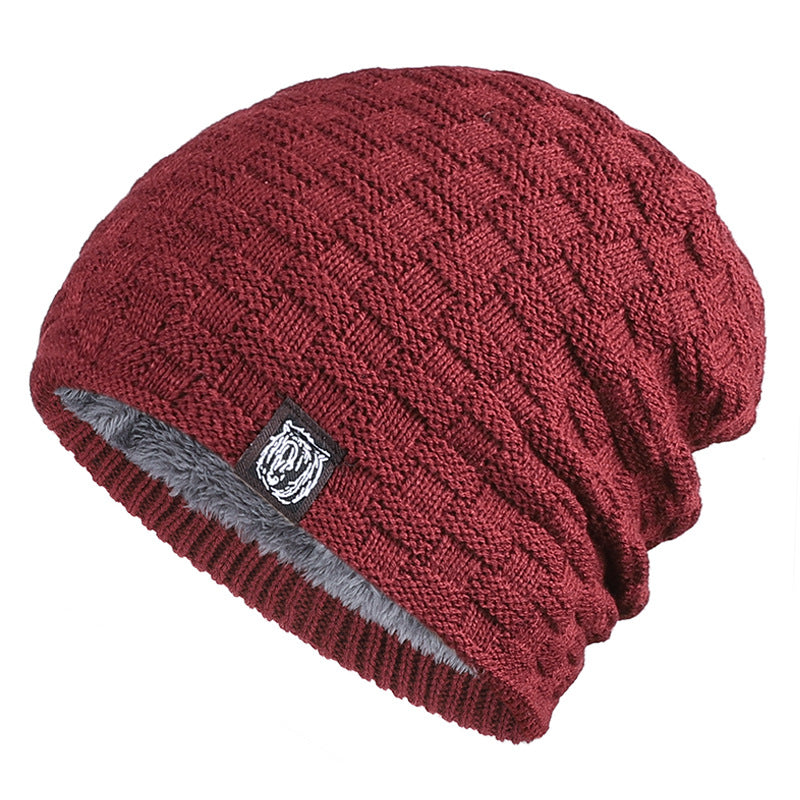 Tiger Label Fleece Warm Men's Hat: Cozy Style for Chilly Days