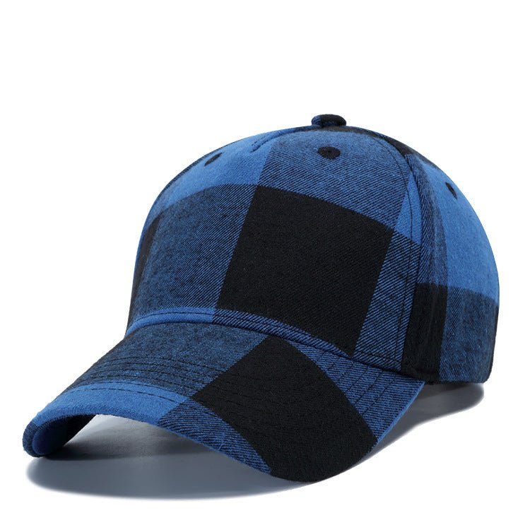 Black Red Check Peak Baseball Hat - Urban Caps