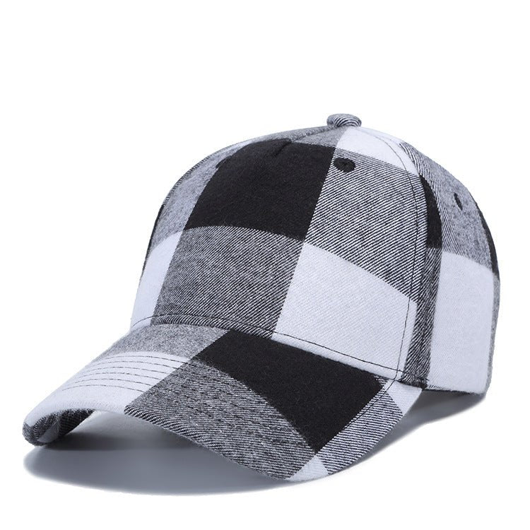 Black Red Check Peak Baseball Hat - Urban Caps