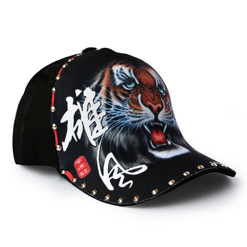 Black Rivet(Green Tiger Head Cap) Baseball Cap - Urban Caps