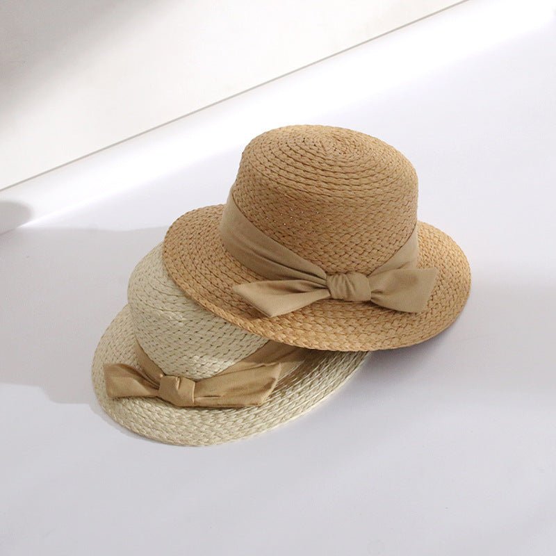 Bow Big Brim Straw Bucket Hat - Urban Caps