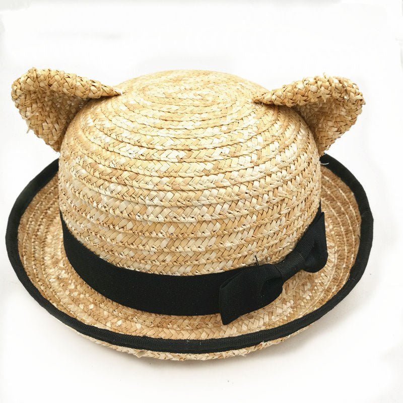 Cat Ear Straw Hat - Urban Caps