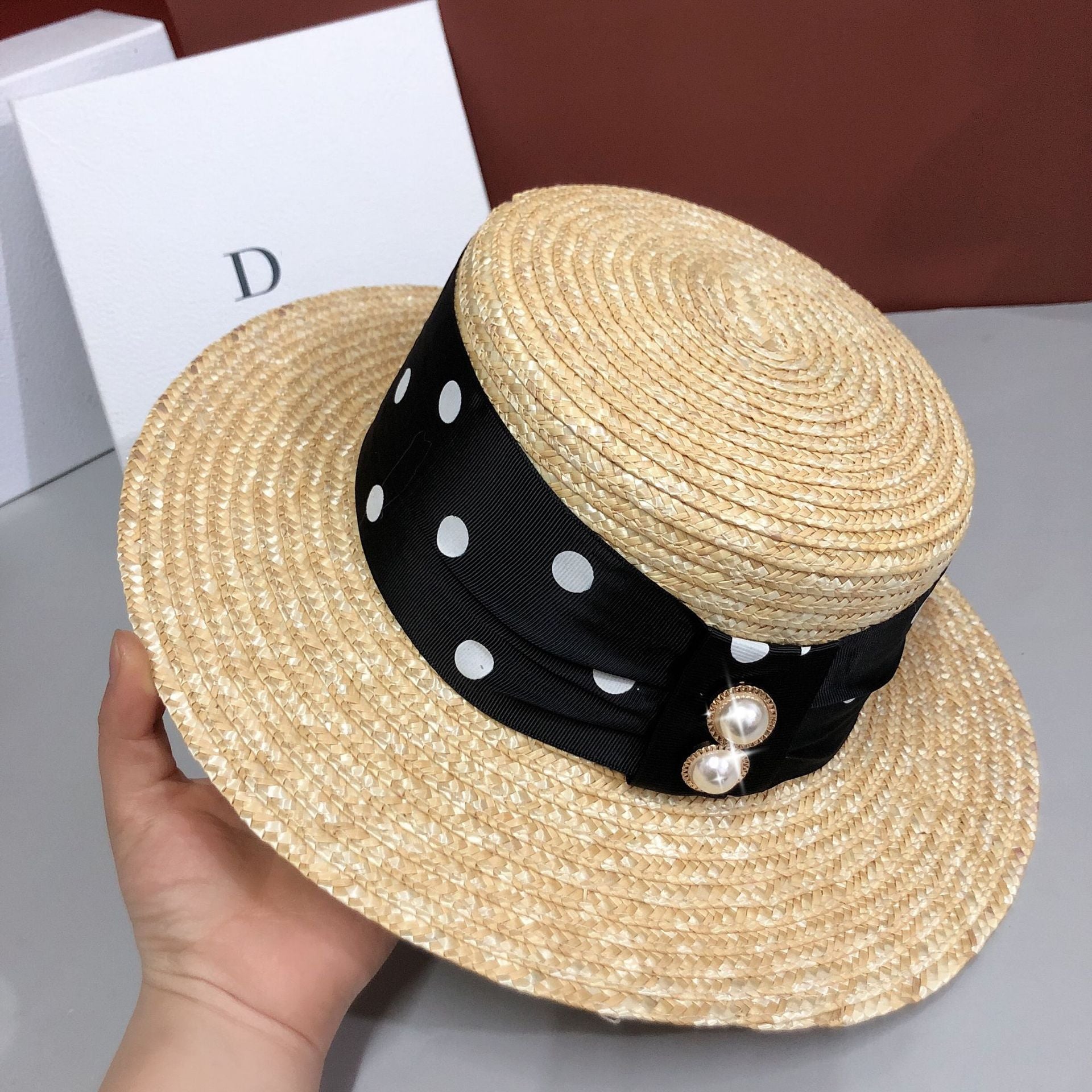 Cute Polka Dot Straw Hat - Urban Caps