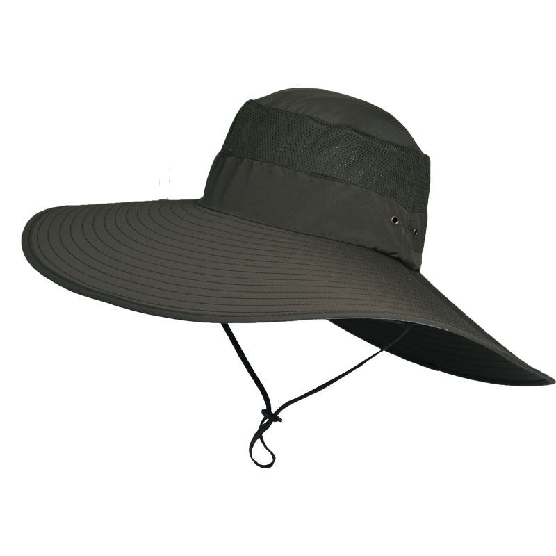 Enlarged Brim Men's Fisherman Hat Waterproof Outdoor Sun Hat Sunscreen Mountaineering Fedoras Hat - Urban Caps