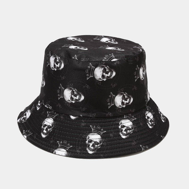 Fashionable Sunshade Skull Pattern Double-sided Bucket Hat - Urban Caps