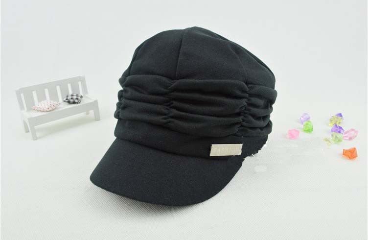 Flat Top Duck Tongue Pleated Beret Flat Cap - Urban Caps