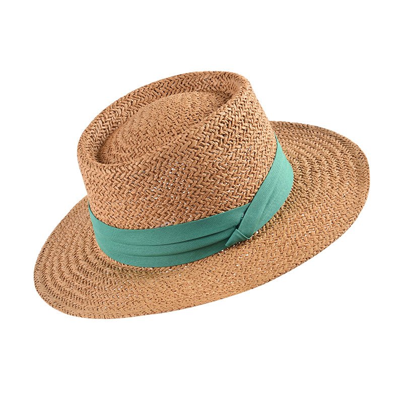 Ladies Hand-woven Flat Straw Hat - Urban Caps