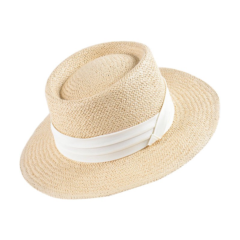 Ladies Hand-woven Flat Straw Hat - Urban Caps