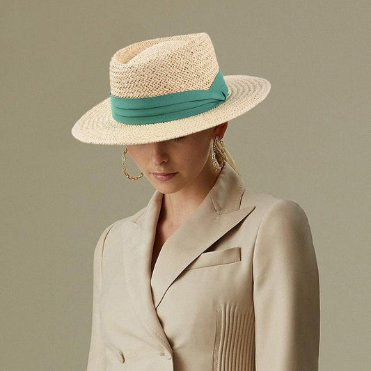 Ladies Hand-woven Flat Straw Hat - Urban Caps