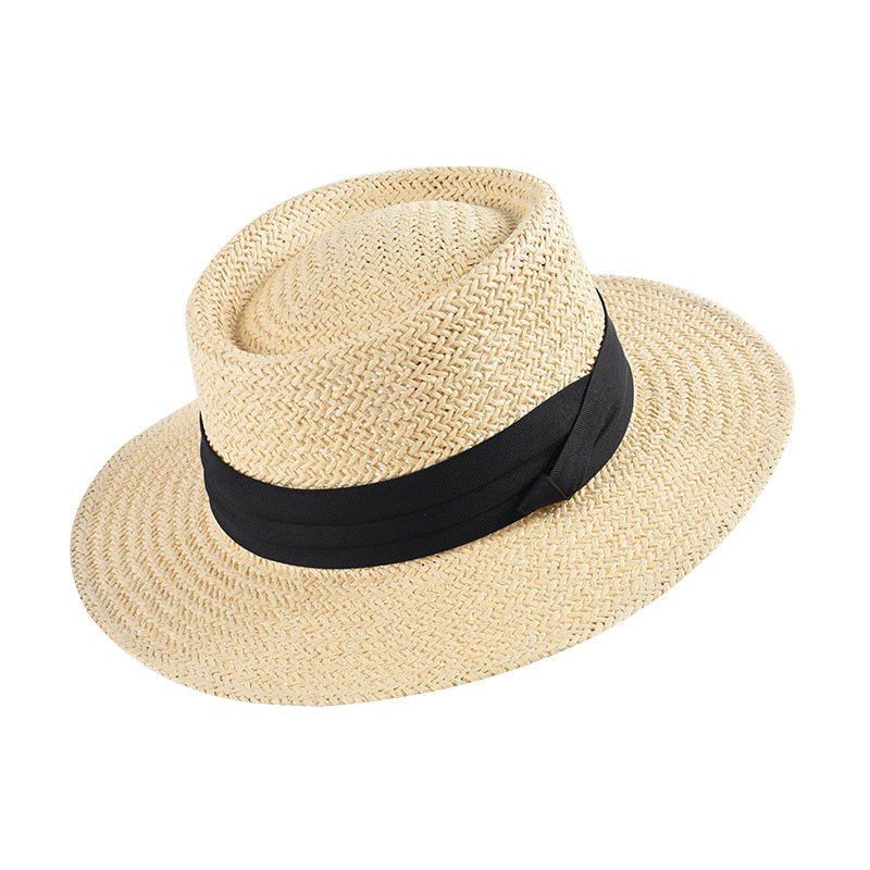 Ladies Hand-woven Flat Straw Hat - Urban Caps