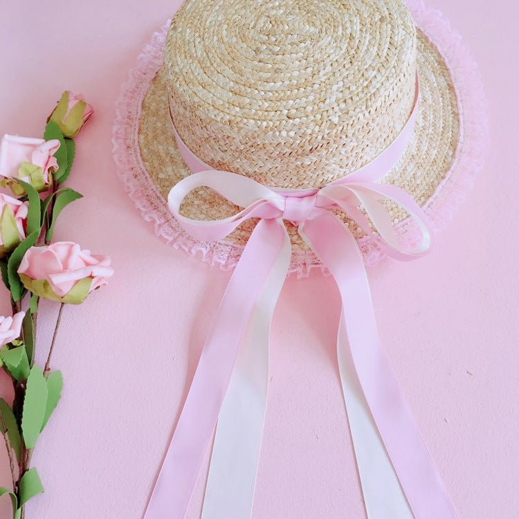 Lolita Lace Straw Hat - Urban Caps