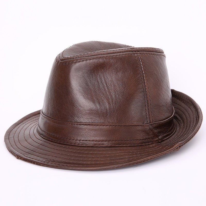 Men And Women Leather Tycoon Jazz Hat Fedoras Hat - Urban Caps