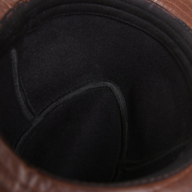 Men And Women Leather Tycoon Jazz Hat Fedoras Hat - Urban Caps