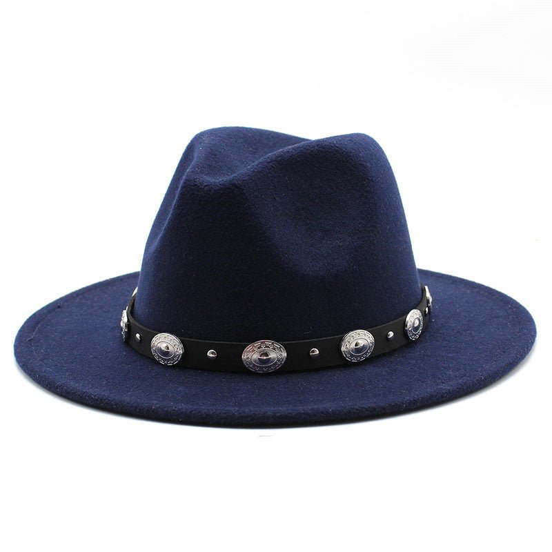 Retro Top Hat With Metal Belt Jazz Hat Fedoras Hat - Urban Caps