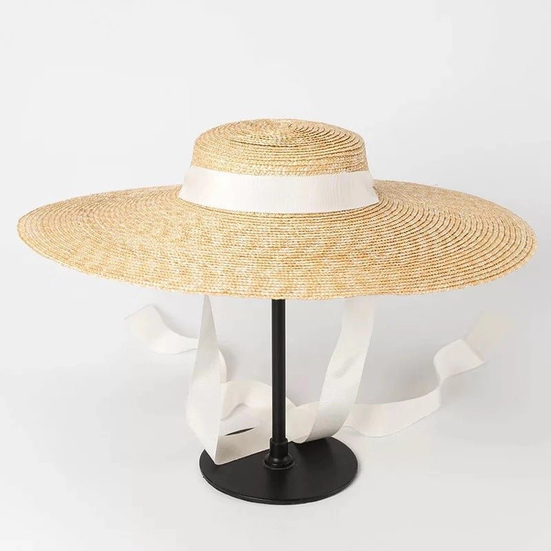 Simple And Fashionable Strappy Straw Bucket Hat - Urban Caps