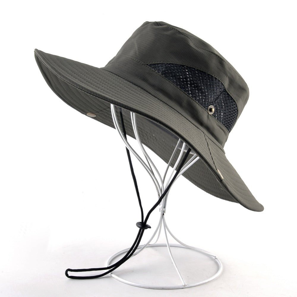 Solid Color Men'S Sun Outdoor Fishing Hat Wide Eaves Uv Proof Beach Women'S Bucket Hat - Urban Caps