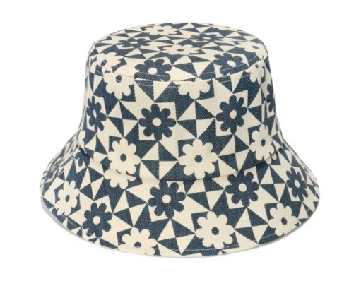 Spring And Summer Geometric Lattice Flowers Sun Female Fisherman Hat Bowler Hat - Urban Caps