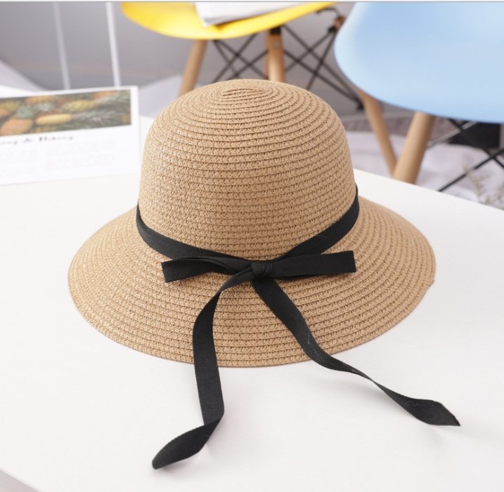 Straw Hat With Foldable Bow And Ribbon Big Brim Fedoras Hat - Urban Caps