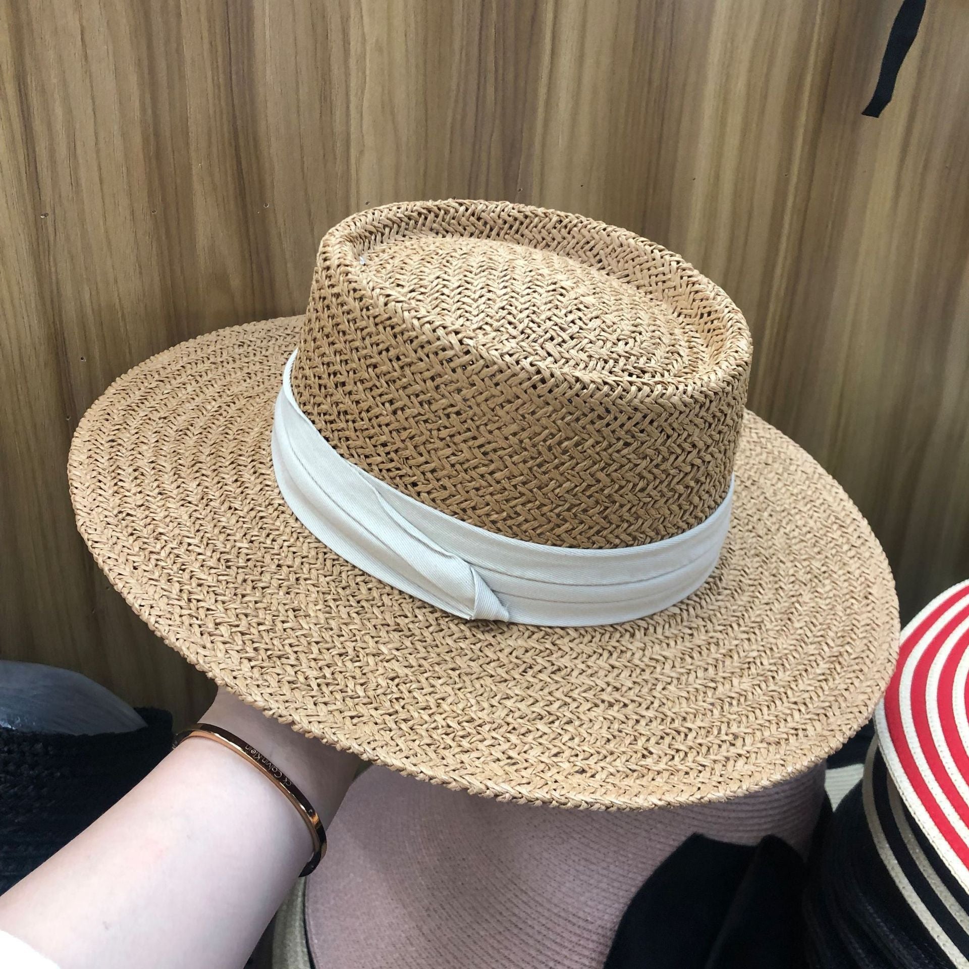 Summer Hat Flat Straw Hat Fedoras Hat - Urban Caps