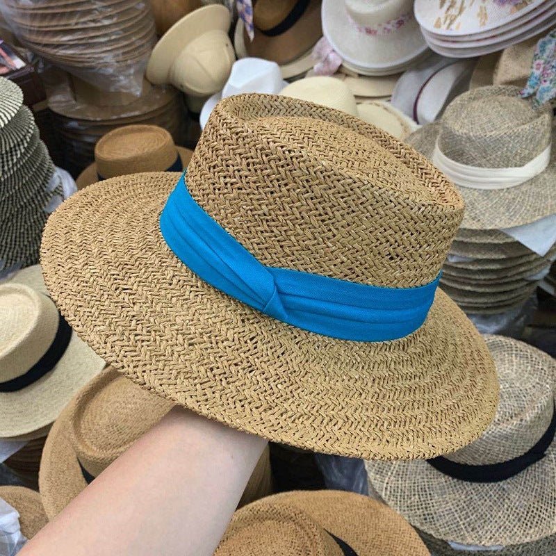 Summer Hat Flat Straw Hat Fedoras Hat - Urban Caps