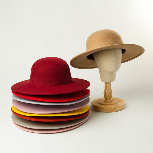 Top Hat Fisherman Hat Felt Small Round Sun Hat Summer Foldable Bucket Hat - Urban Caps