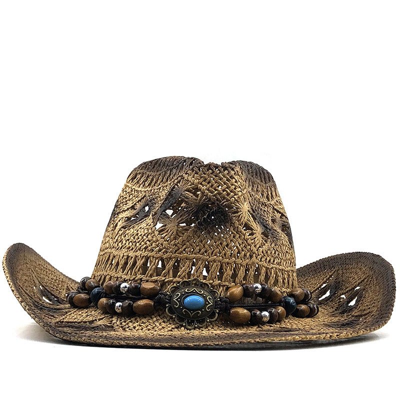 Women's Outdoor Seaside Beach Hat Cowboy Straw Hat Fedoras Hat - Urban Caps